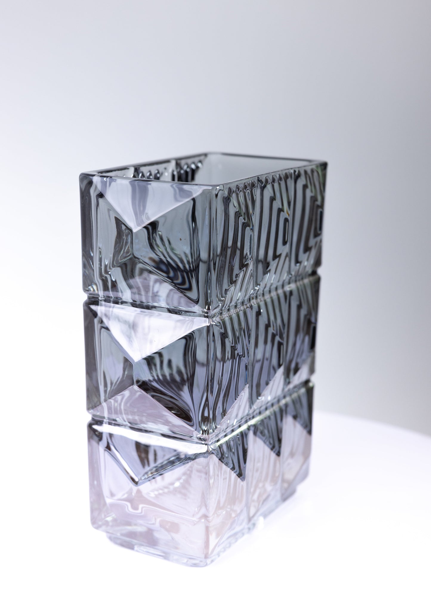 Smoke Gray Clear Crystal Vase