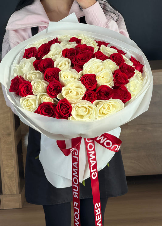 Red and White Mix Roses