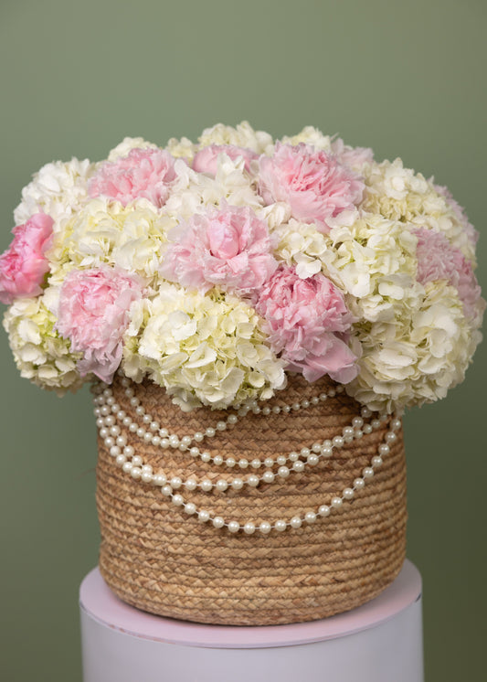 Pearl Blossom - Luxury Hydrangea & Peony Basket