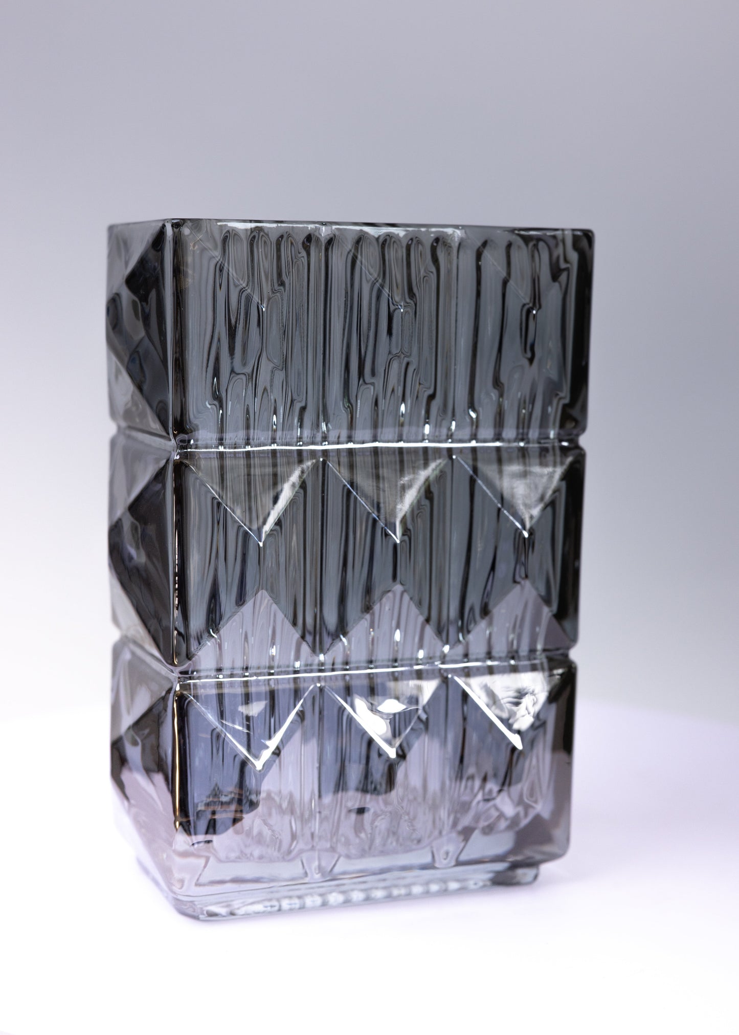 Smoke Gray Clear Crystal Vase