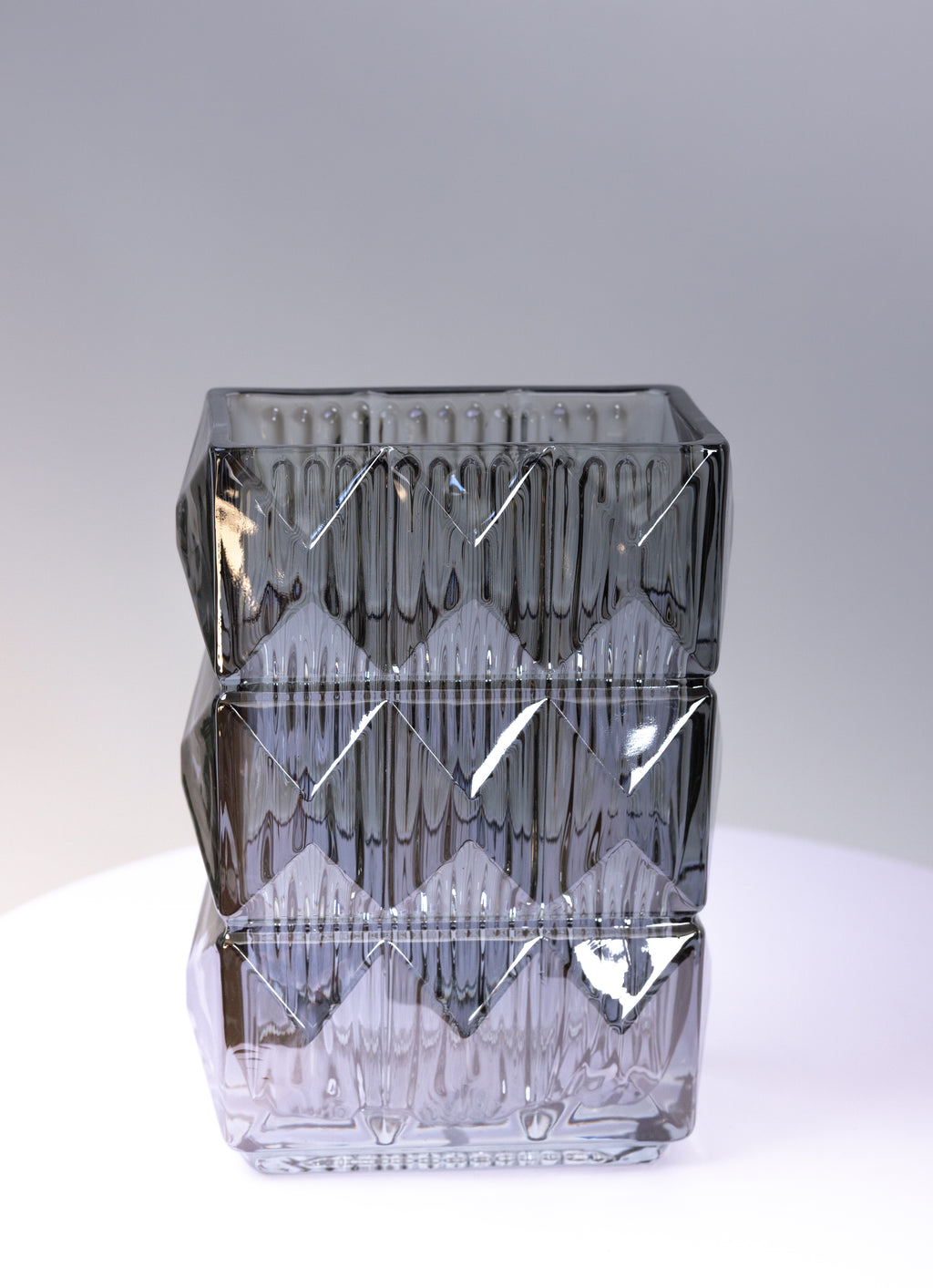 Smoke Gray Clear Crystal Vase