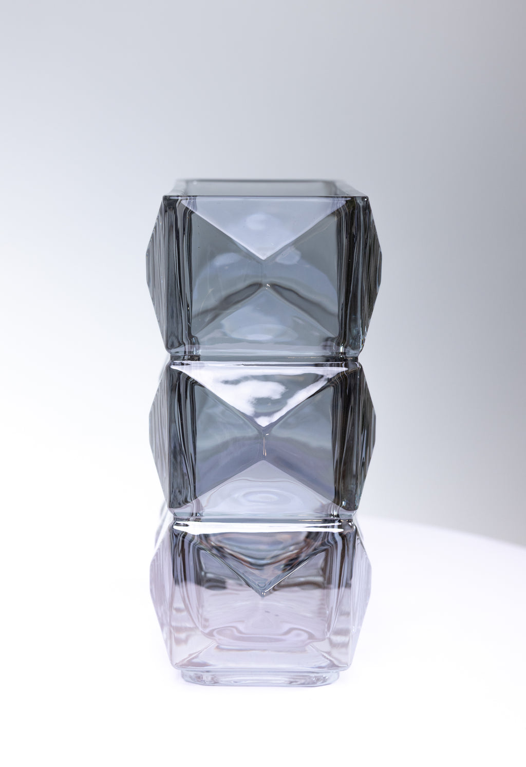 Smoke Gray Clear Crystal Vase