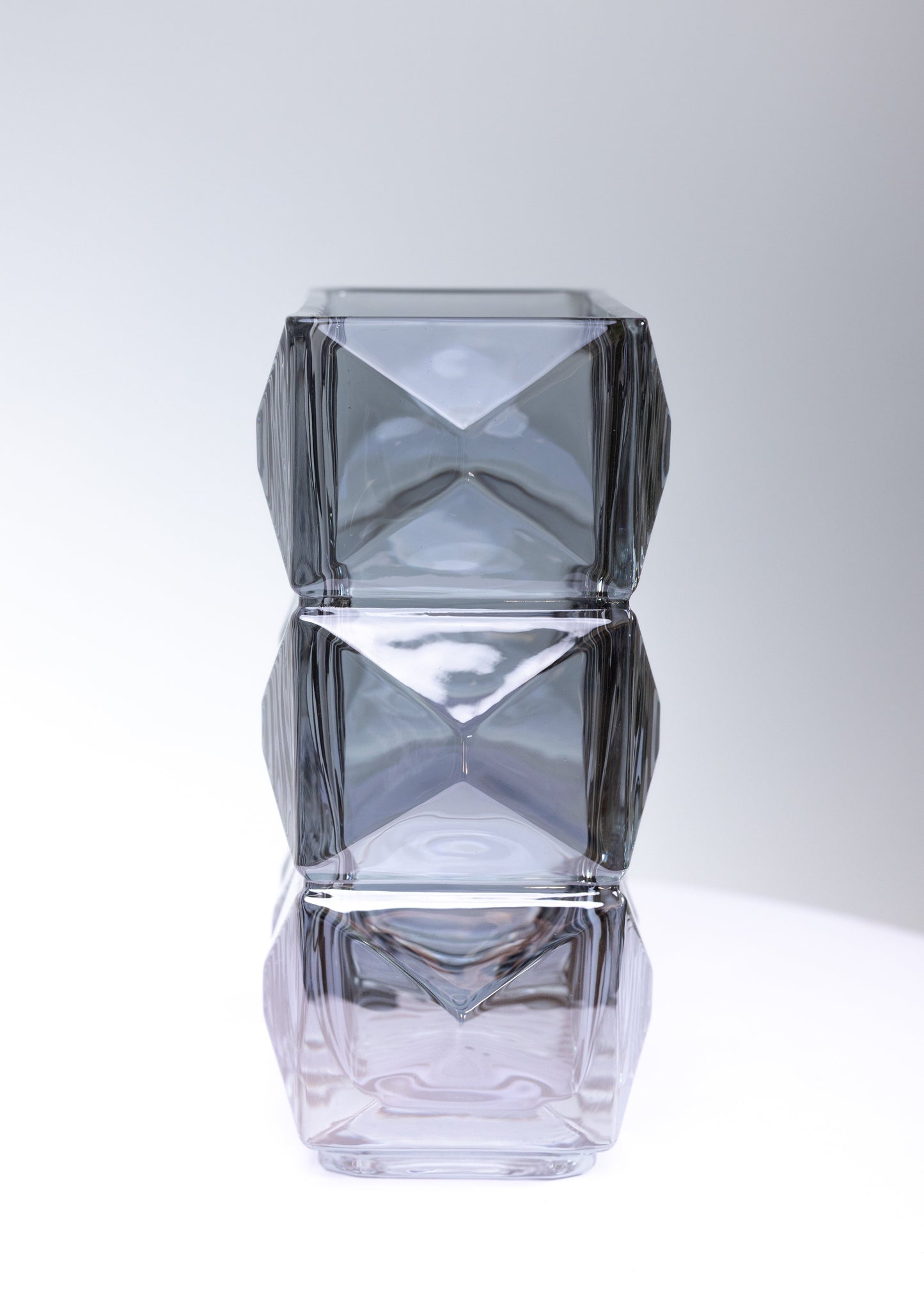 Smoke Gray Clear Crystal Vase