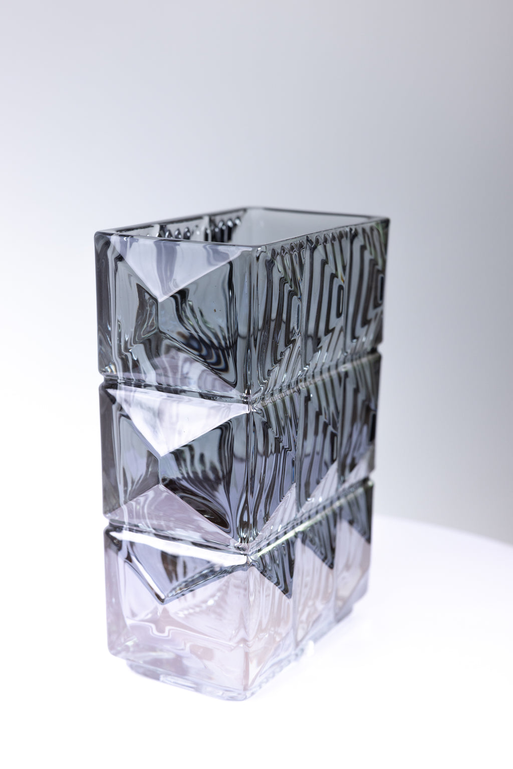 Smoke Gray Clear Crystal Vase
