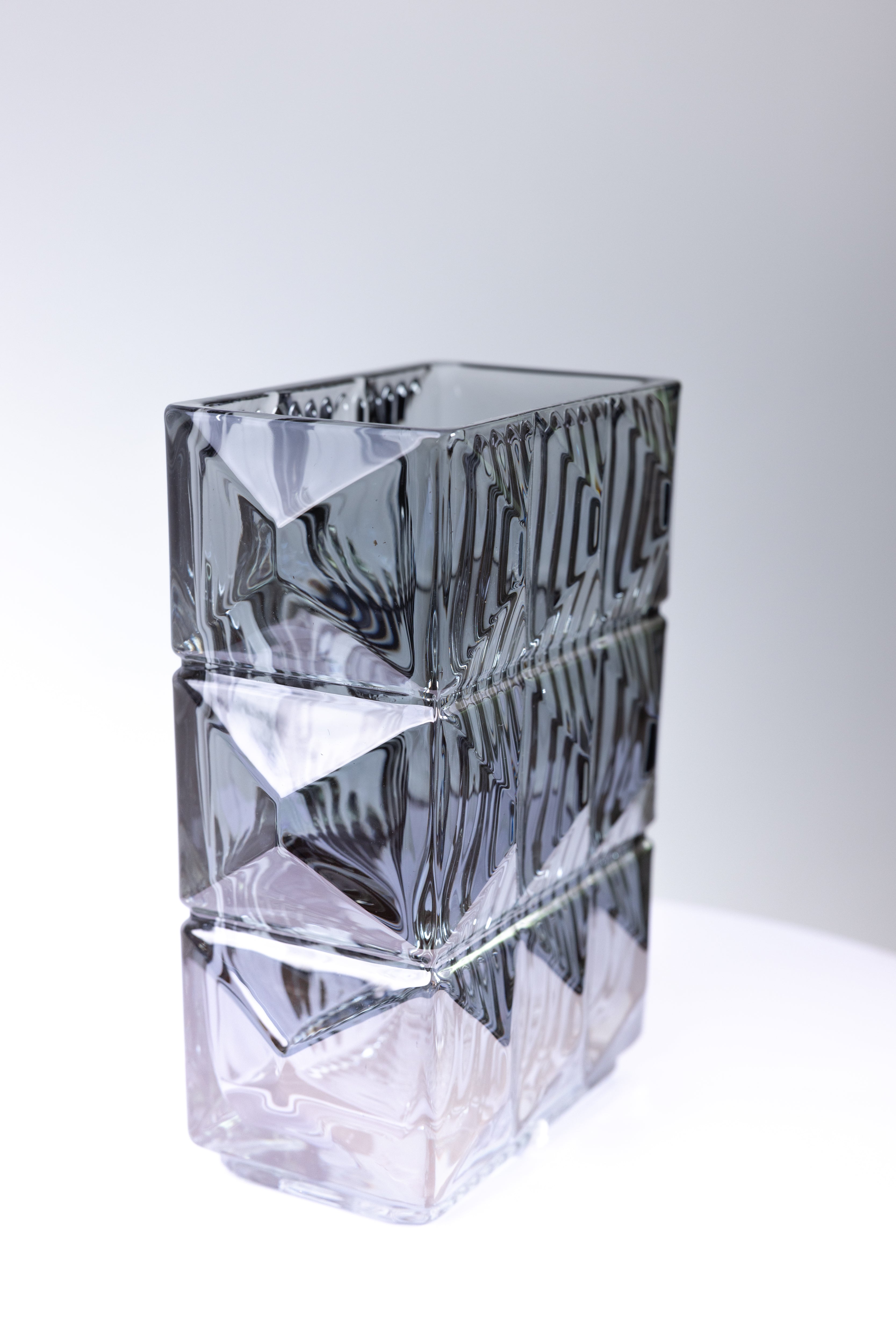 Smoke Gray Clear Crystal Vase